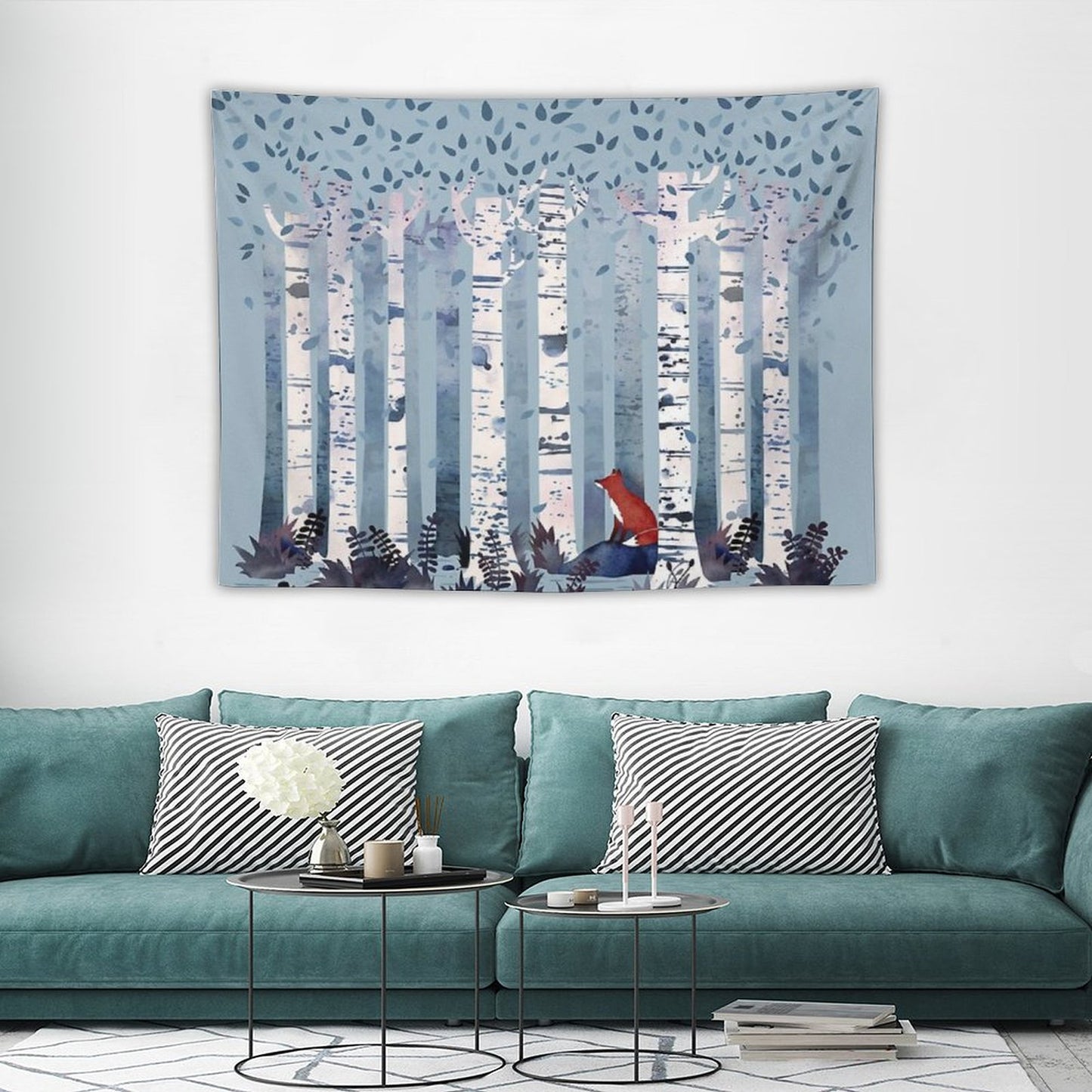 The Birches (in Blue) Tapestry