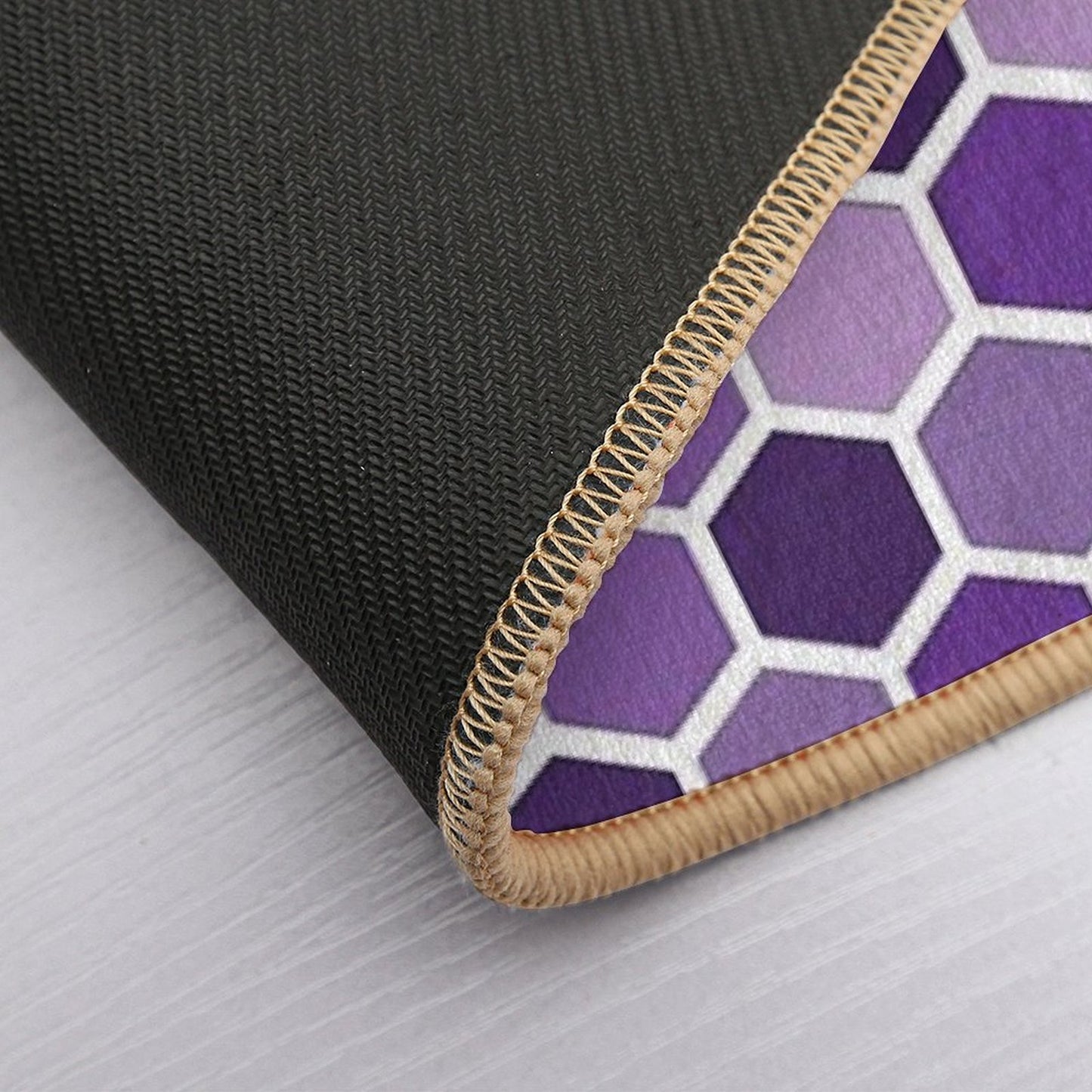 Shades Of Purple Hexagonal Pattern Bath Mat