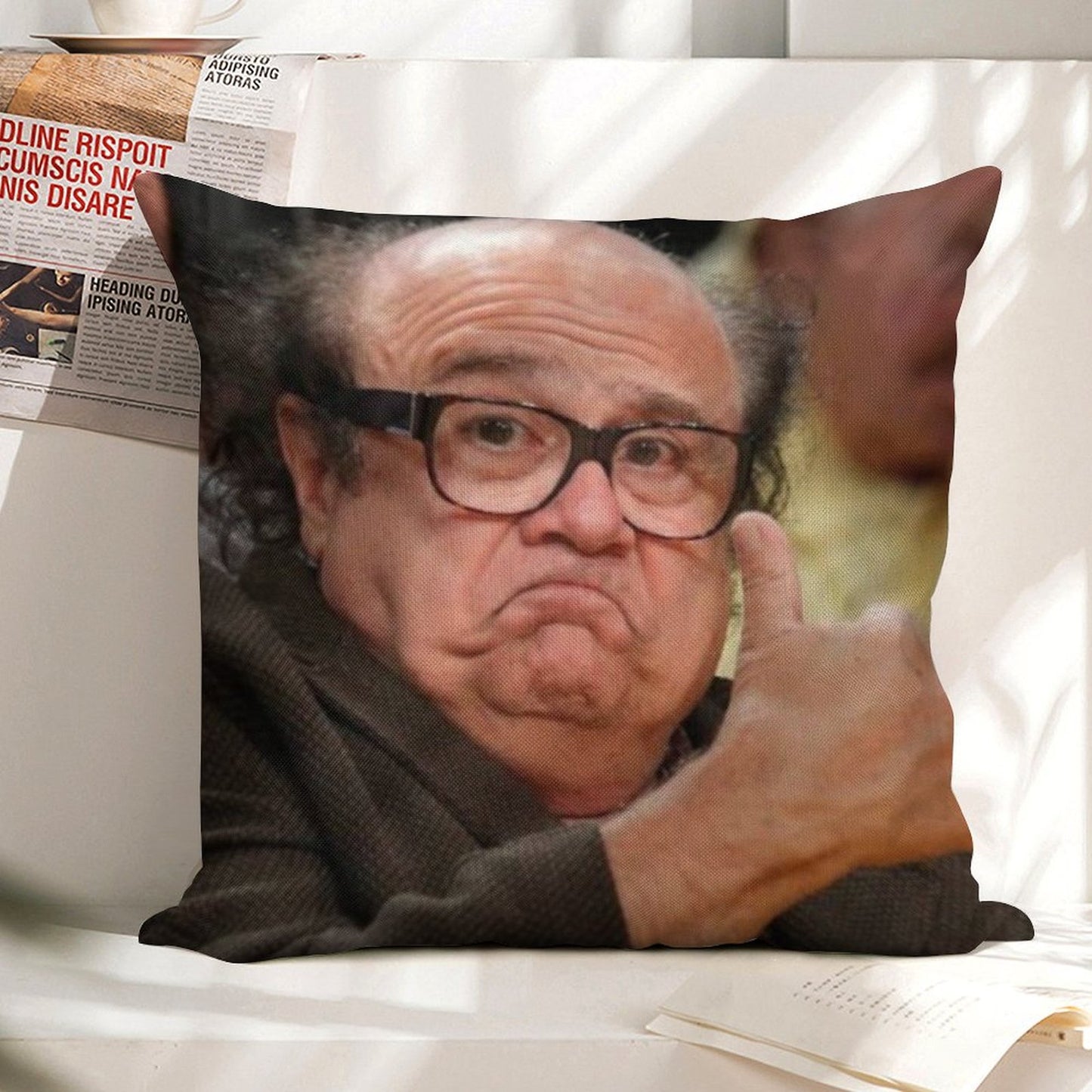 Danny Devito Approves Linen Throw Pillow Cover