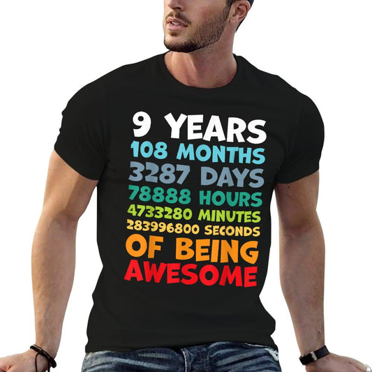 9 Year Old BDay Decorations Son Boy 9yr 9th Birthday T-Shirt