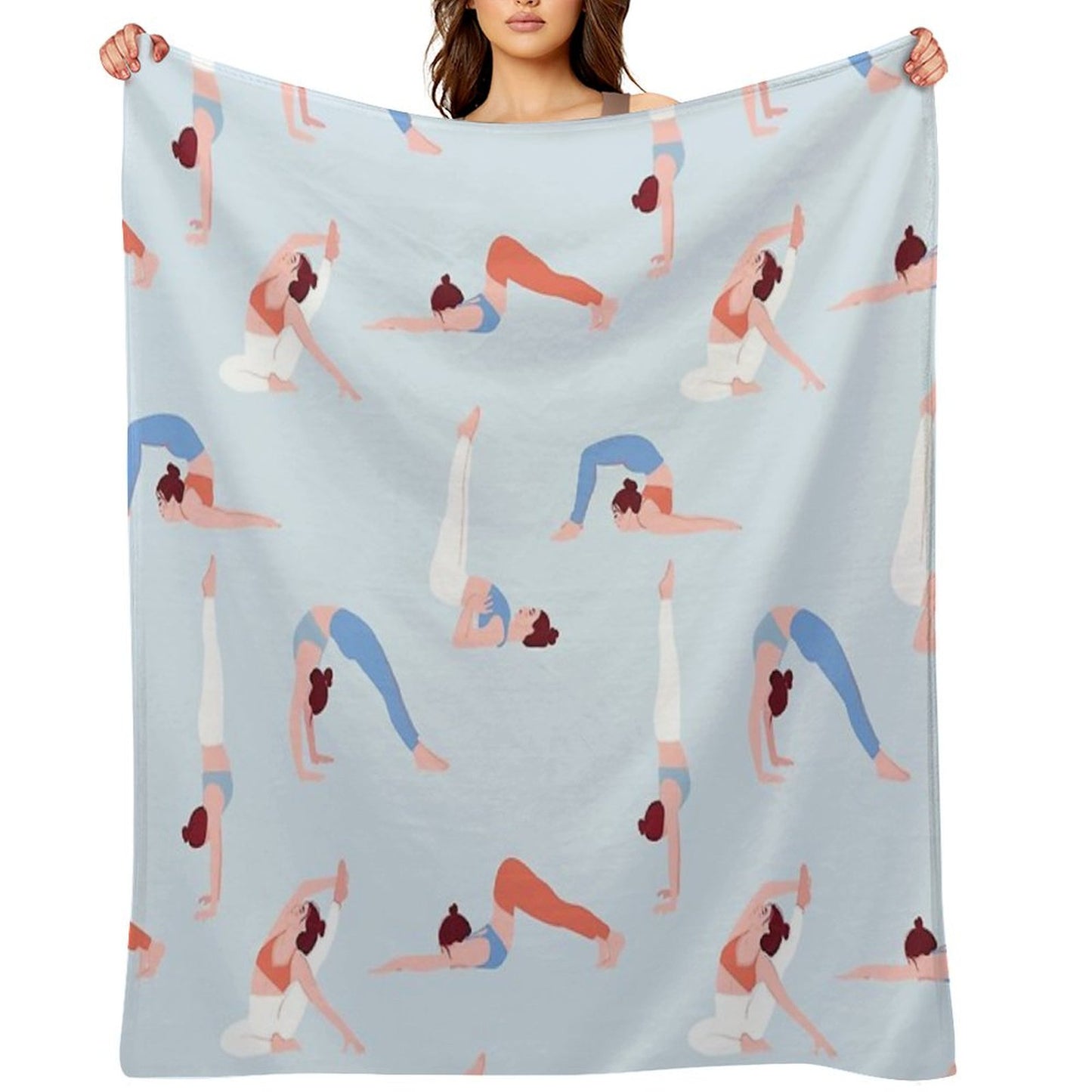 Doing Yoga Girls Throw Blanket