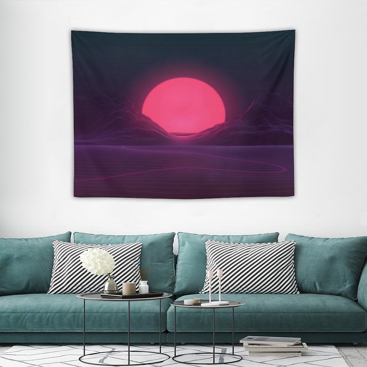 Neon Sunset Tapestry