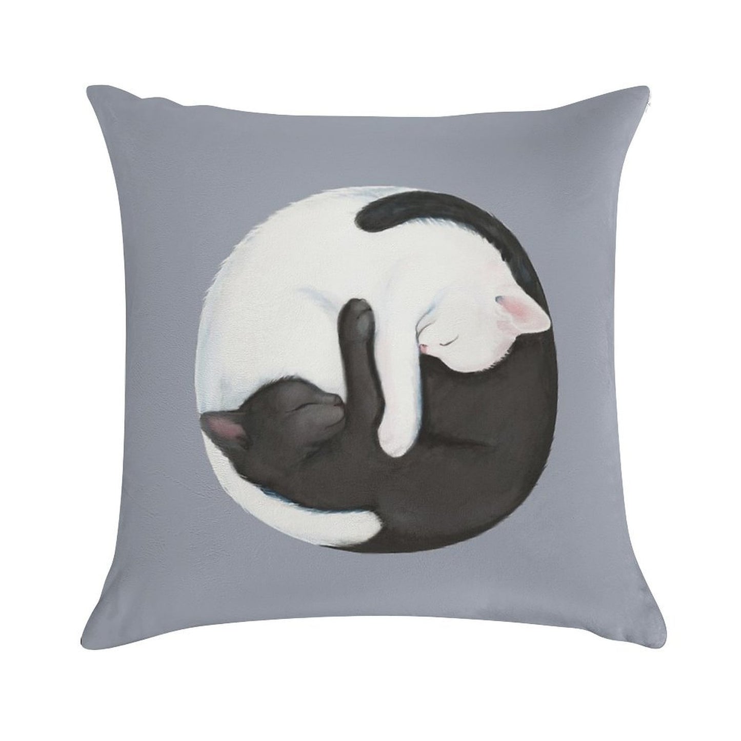Yin Yang Balancing Cats Soft Bedroom Essential Throw Pillow