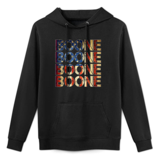 Boone Family Name I Love Boone Personalized Vintage Kangaroo Pocket Hoodie