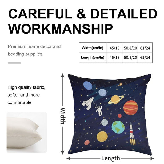 In Space Linen Throw Pillow Cover