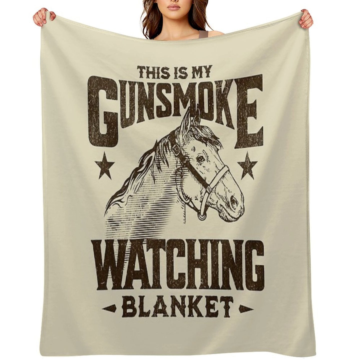 This Is My GUNSMOKE Watching Blanket  Funny Retro TV Throw Blanket Throw Blanket
