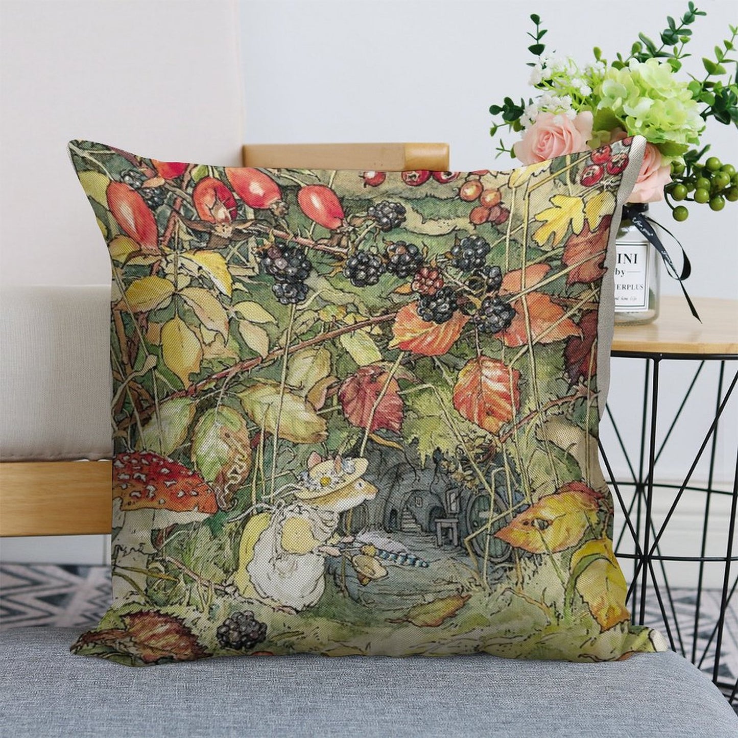 Primrose at The Entrance to The Tunnels Linen Throw Pillow Cover