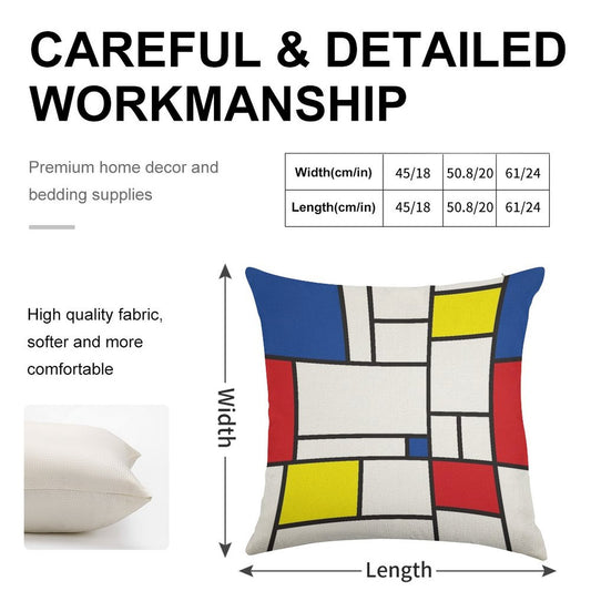 Mondrian Minimalist De Stijl Modern Art II © Fatfatin Linen Throw Pillow Cover
