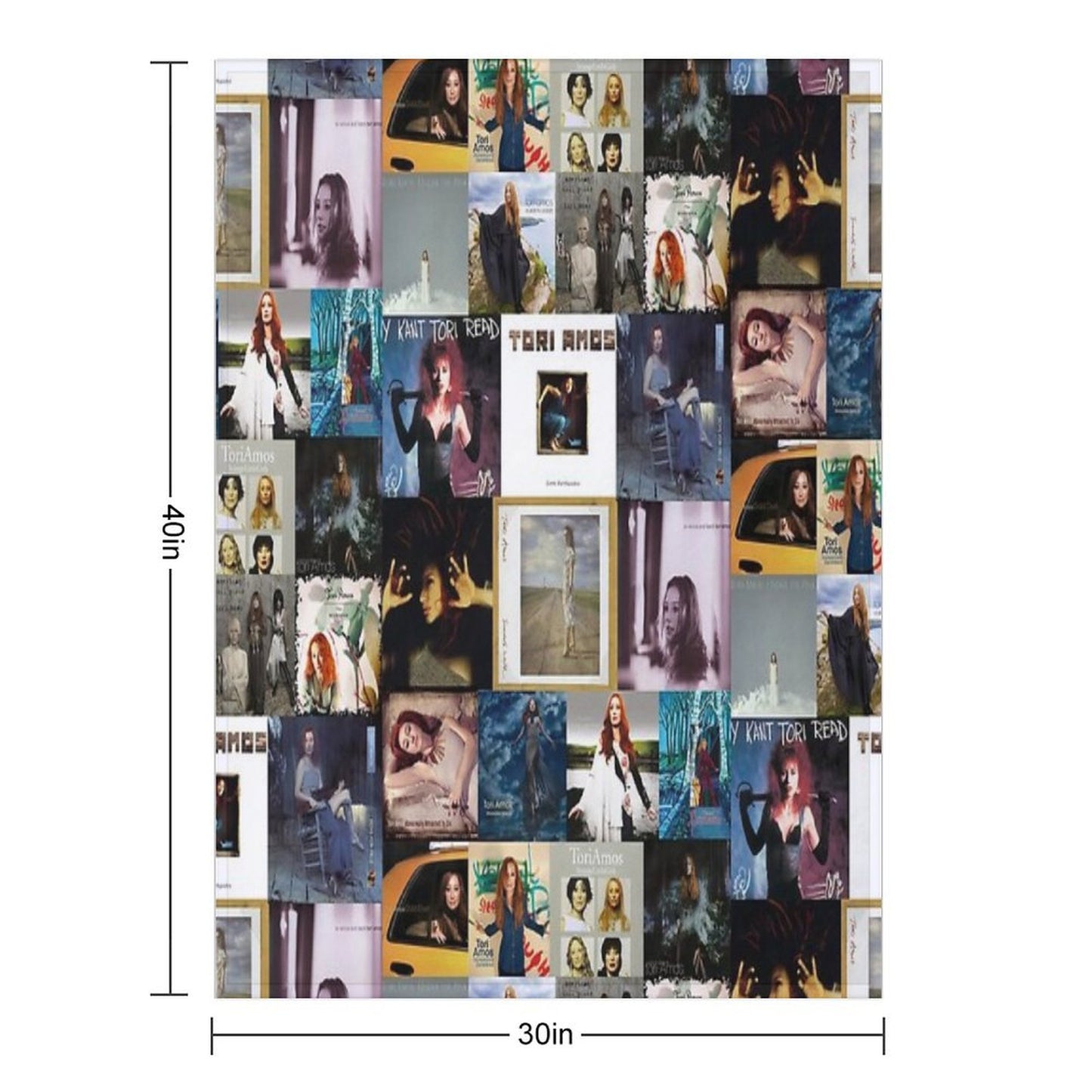 Tori Amos Album Records Collage Collection Print Throw Blanket