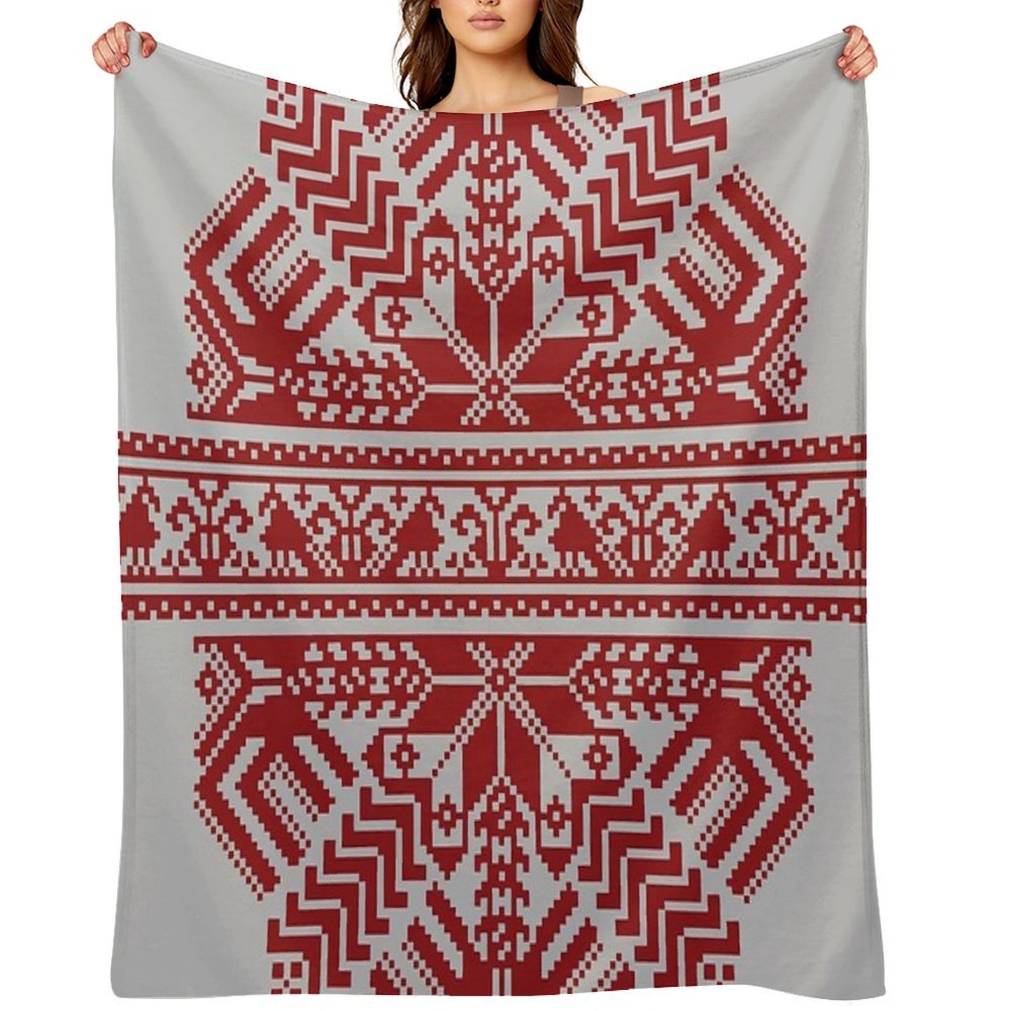 Baltic Traditional Ornament. Latvian Throw Blanket