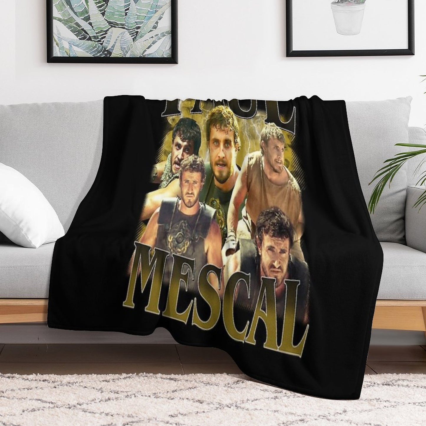 Retro Paul Mescal Throw Blanket