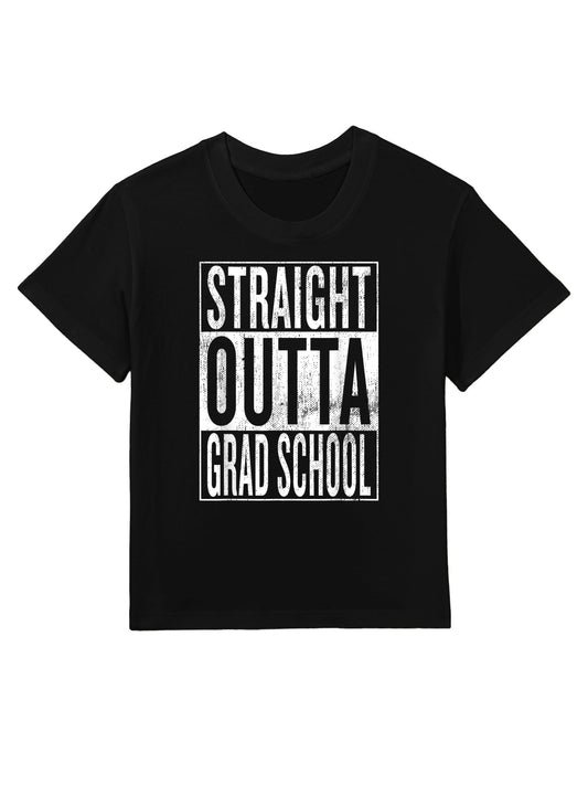 Funny Cool Grad School Graduation Gifts & Ideas Straight Outta Grad School Cool Advanced Degree Celebration Kids T-Shirt