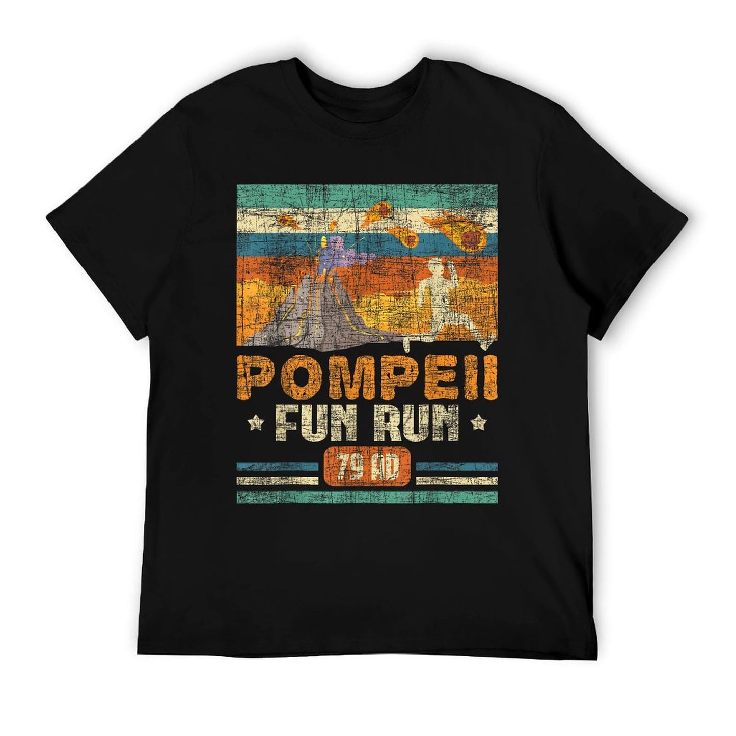 Funny Volcano Shirts Pompeii Fun Run - Geography Volcanologist Volcanology, Black T-Shirt