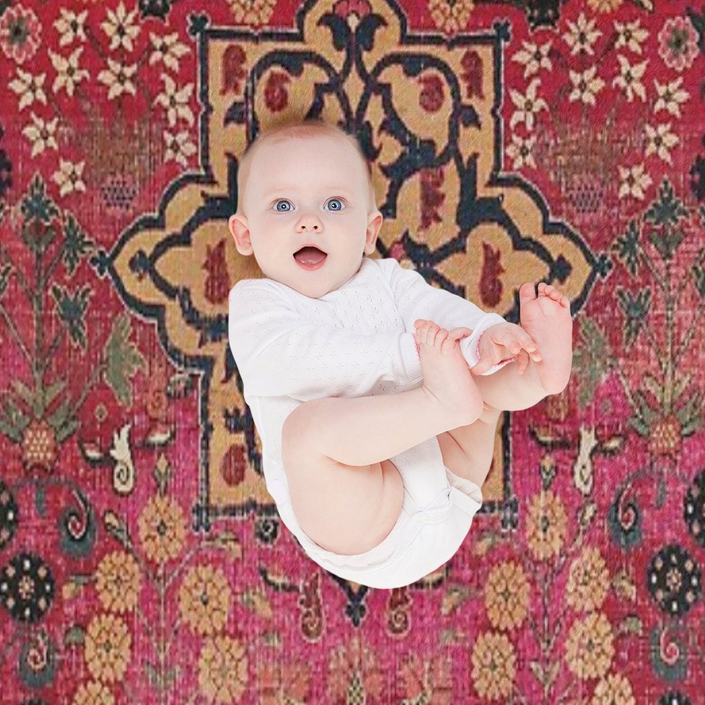 17th Century Persian Vase Carpet Print Throw Blanket