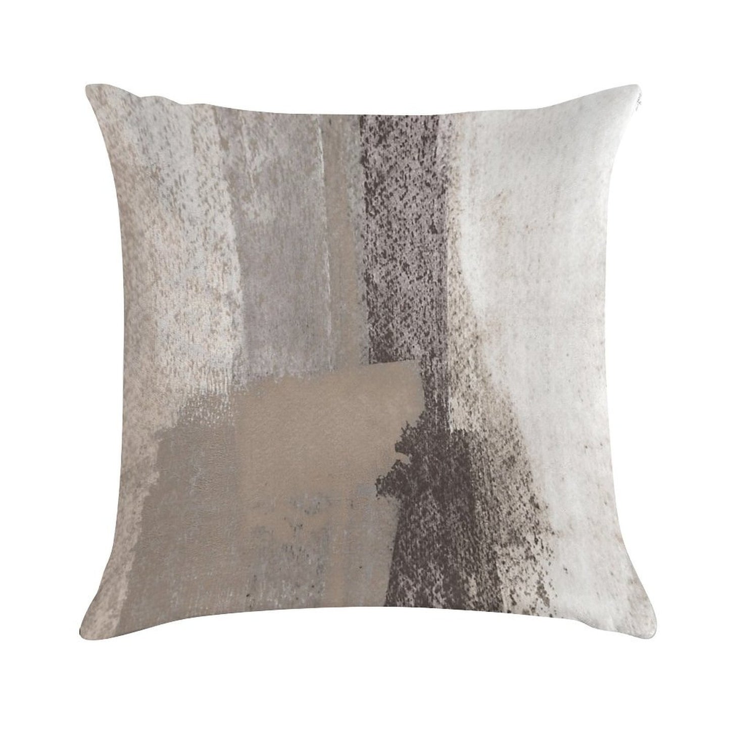 Taupe And Charcoal Grey Modern Abstract Painting Soft High-Density Material Throw Pillow
