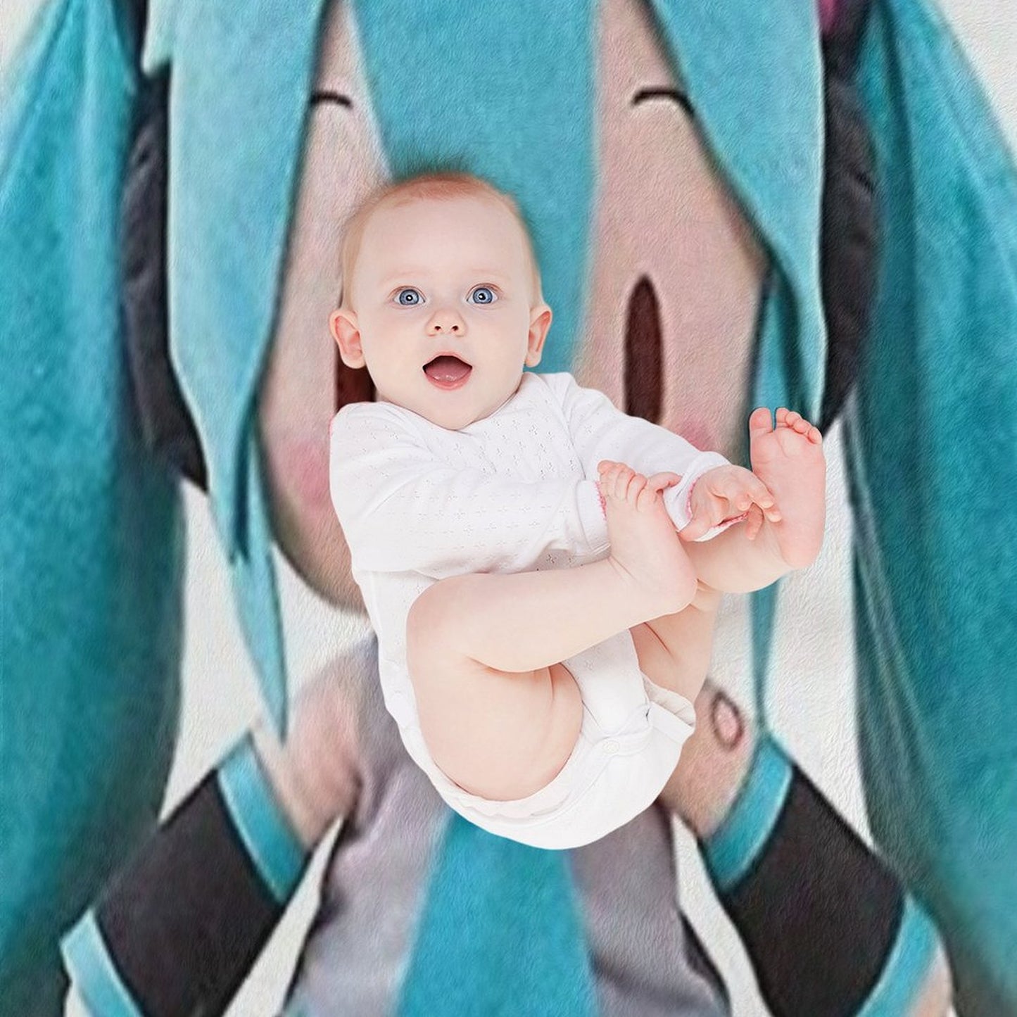 Hatsune Miku Plush Asks U 2 Cease Throw Blanket