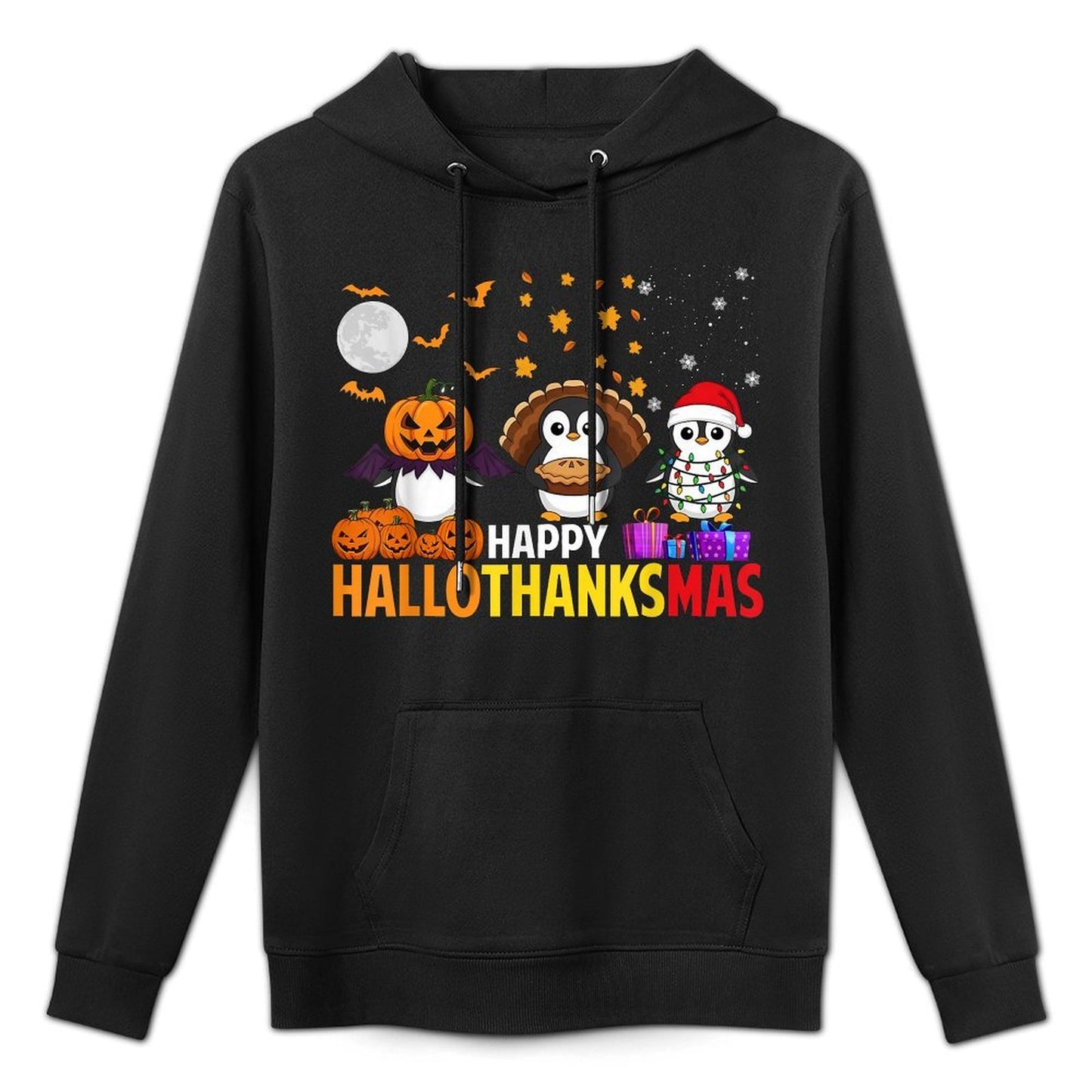 Penguin Christmas Halloween Costume Happy Hallothanksmas All-Day Comfort Hoodie