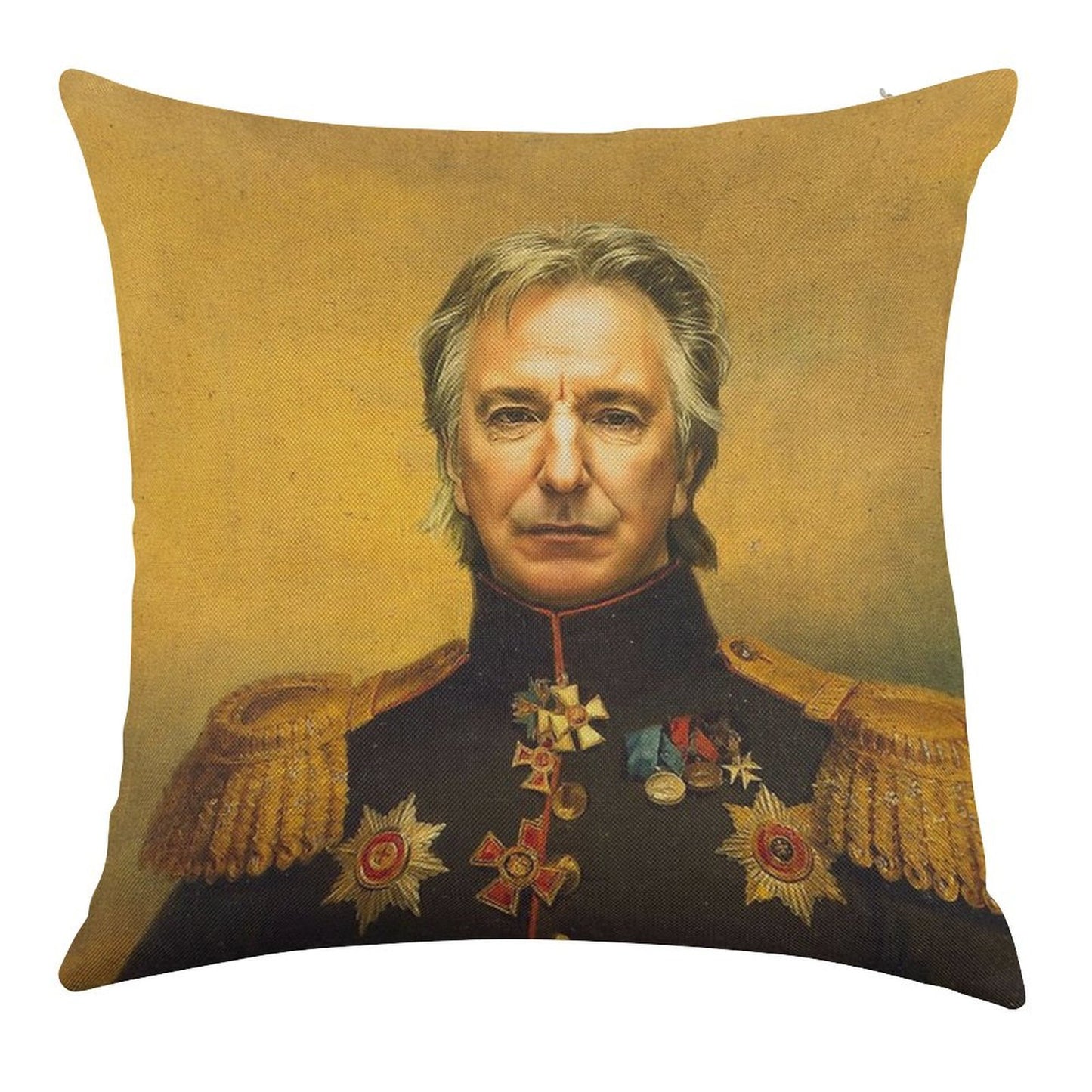 Alan Rickman - Replaceface Linen Throw Pillow Cover