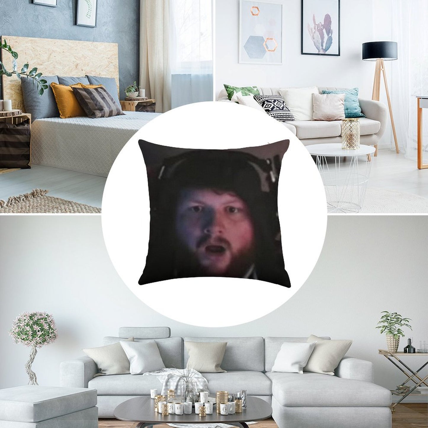 Caseoh Linen Throw Pillow Cover