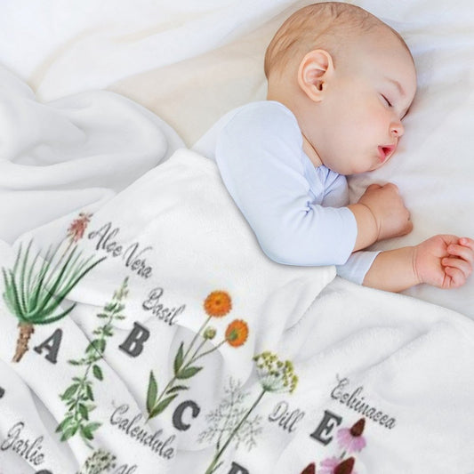 Herb Alphabet Throw Blanket