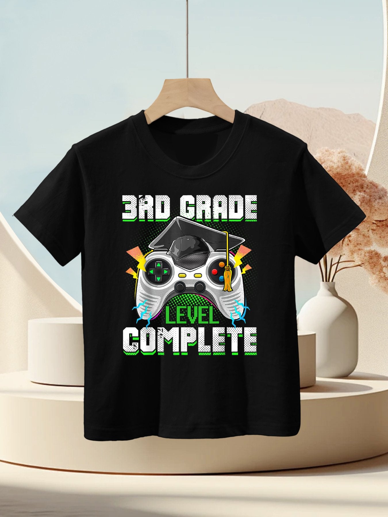3rd Grade Level Complete Third Grade Video Gamer Graduation Kids T-Shirt