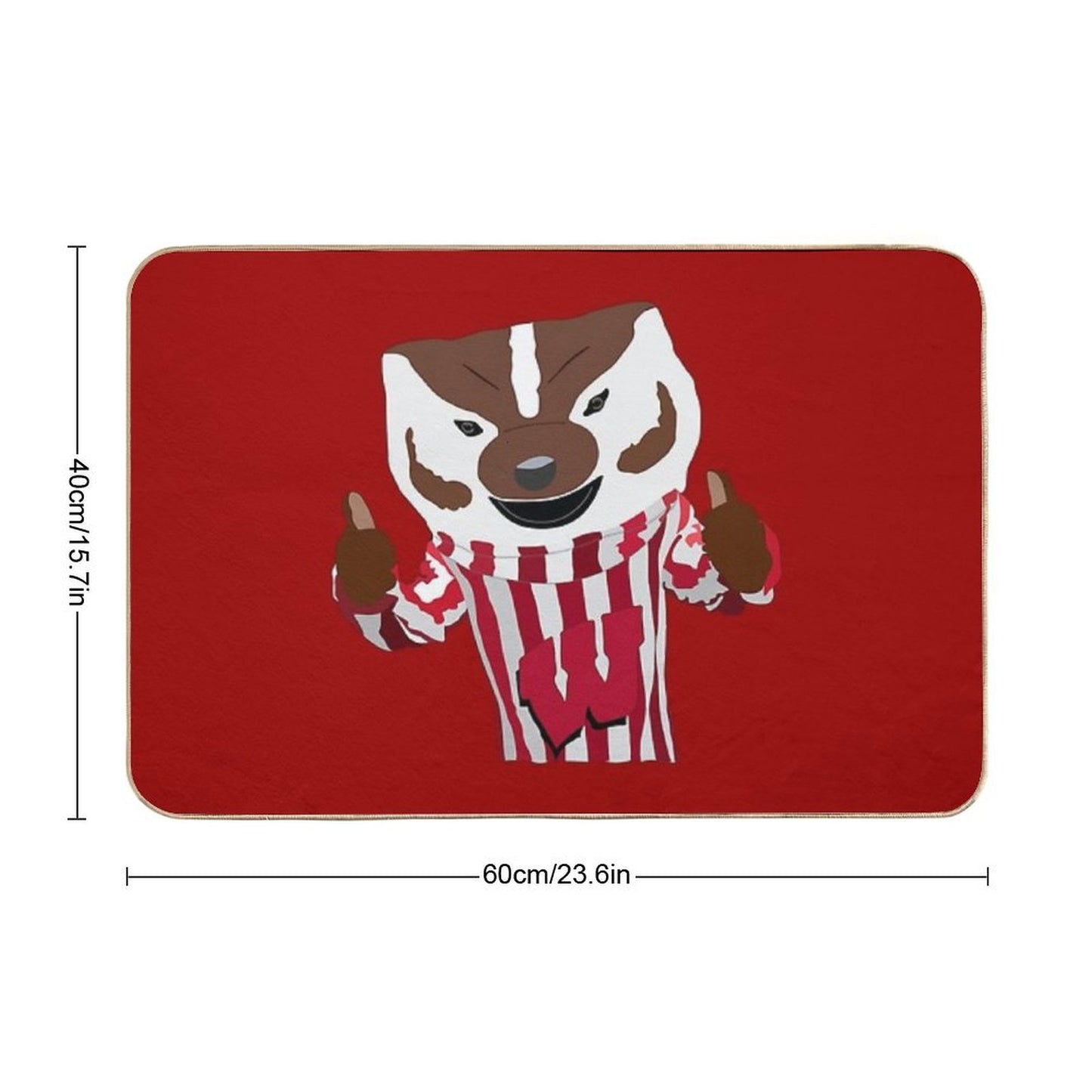 Bucky Badger Cartoon Drawing Bath Mat