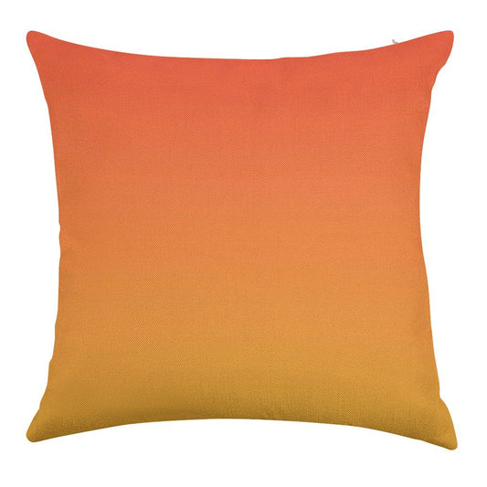 Preppy Modern Trendy Abstract Yellow Orange Ombre Linen Throw Pillow Cover