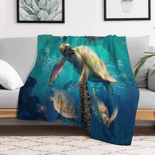 Sea Turtles Throw Blanket