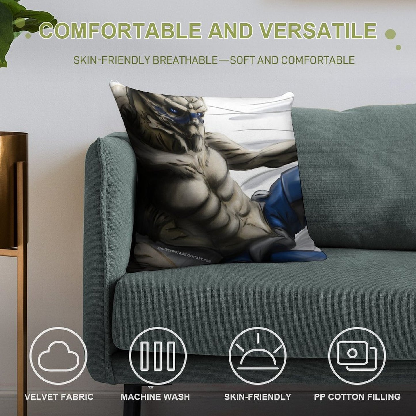 The Best Space Boyfriend -- Garrus Soft Ultra-Soft Texture Throw Pillow