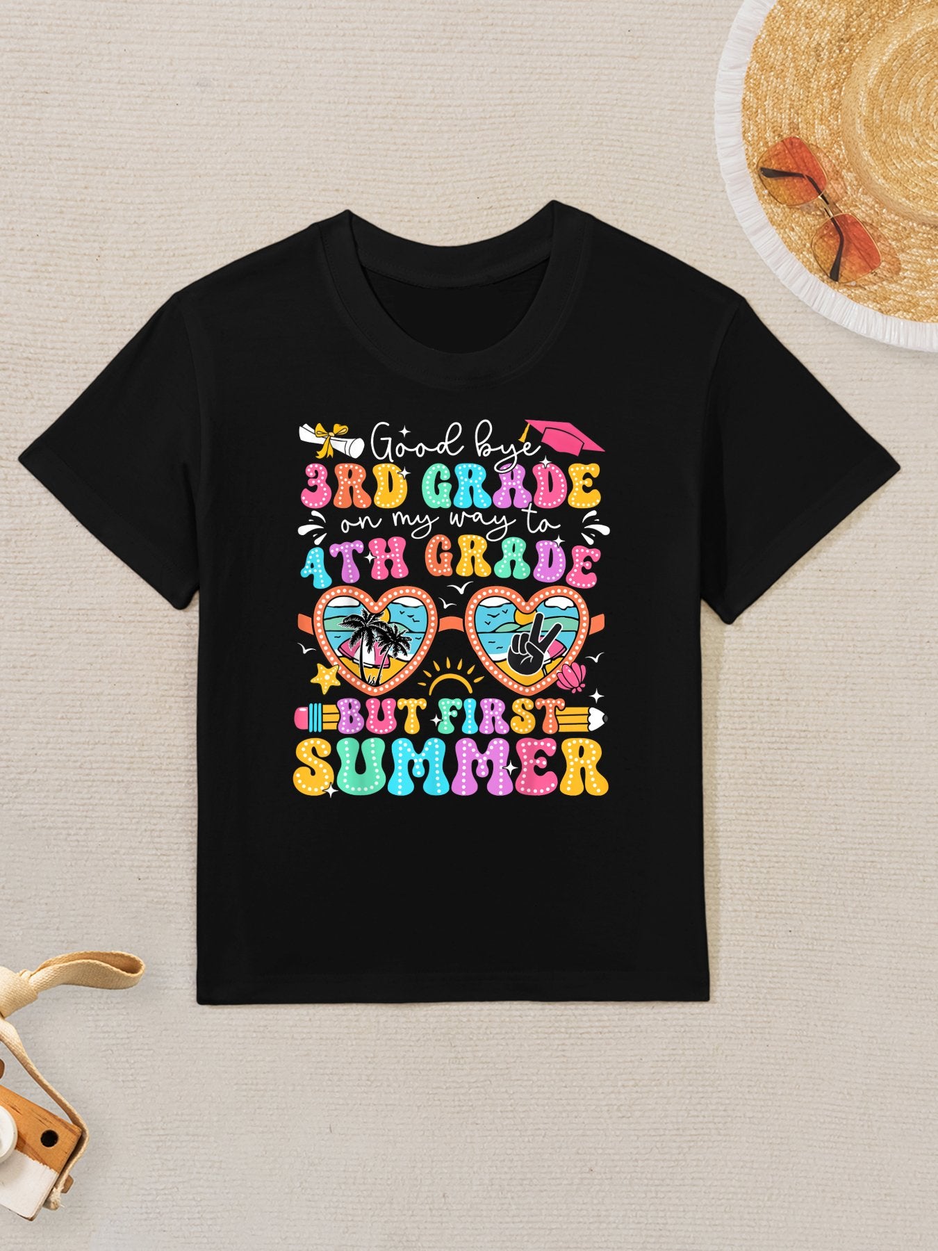Goodbye 3rd Grade Graduation To 4th Grade But First Summer Kids T-Shirt