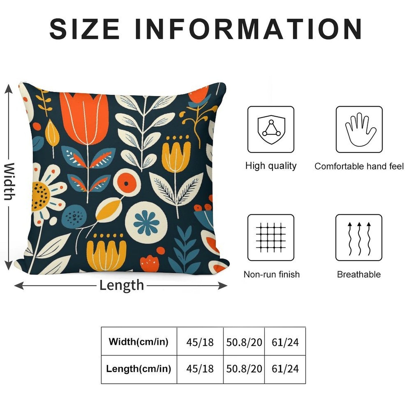 Scandinavian Floral Soft Gift Ready Throw Pillow
