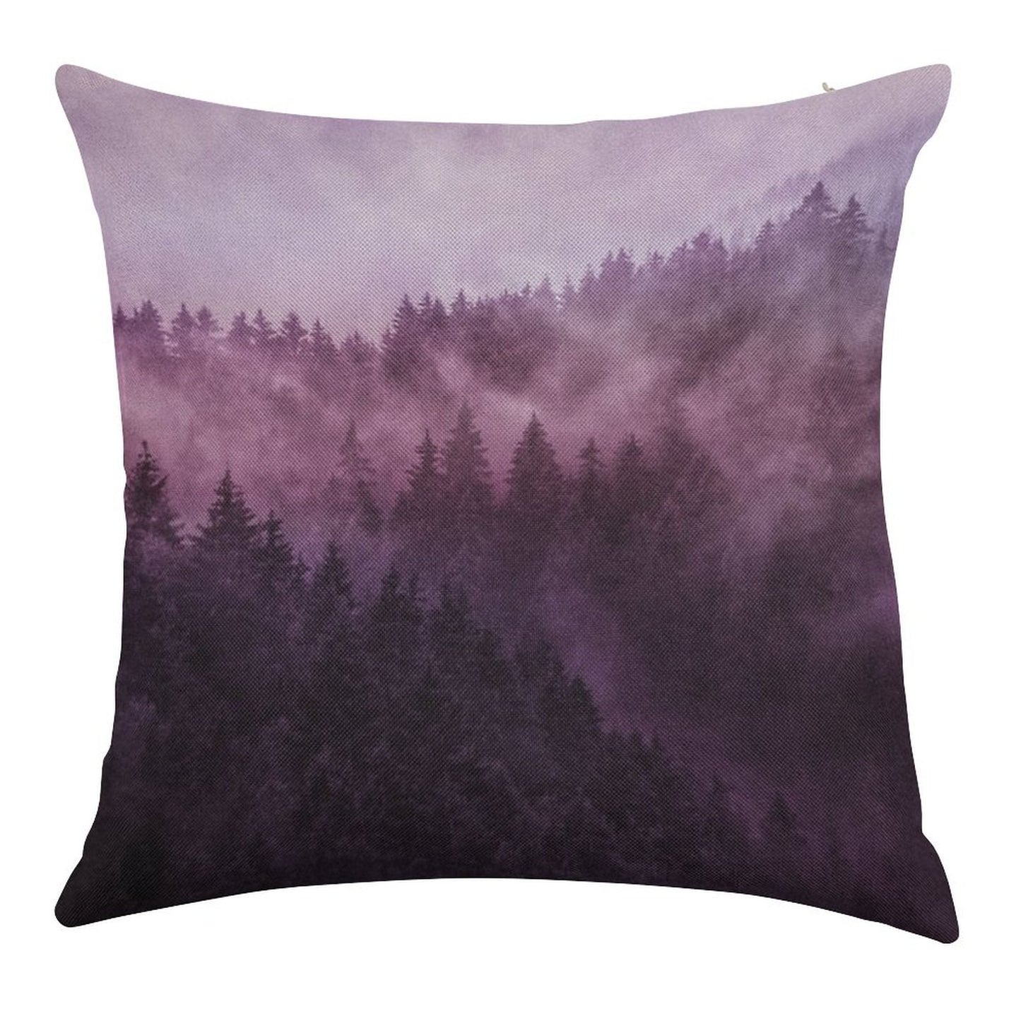 Excuse Me, I'm Lost  Laid Back In A Romantasy Moody Wilderness Dream Forest With Cascadia Trees Covered In Magic Fog Linen Throw Pillow Cover