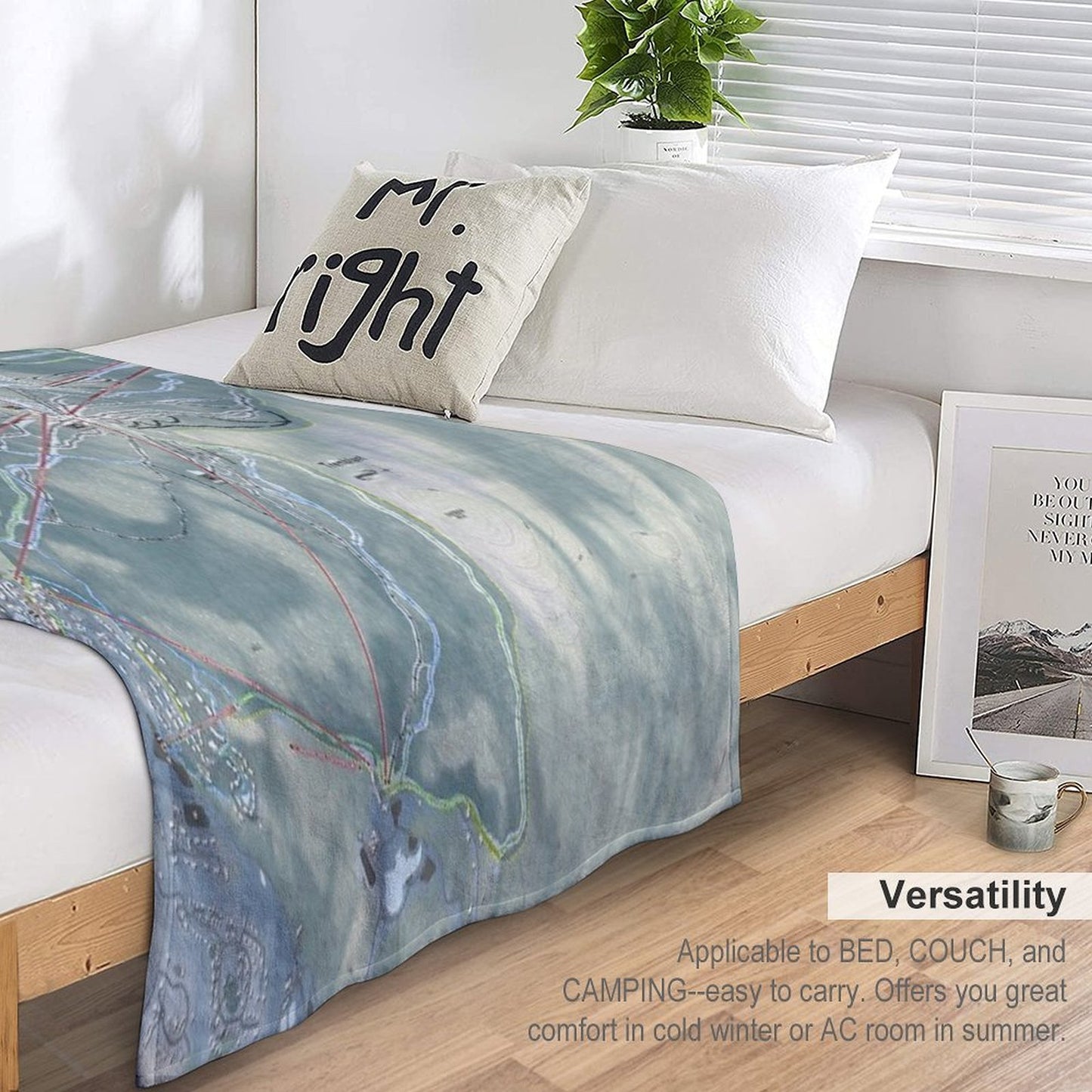 Tremblant Resort Trail Map Throw Blanket