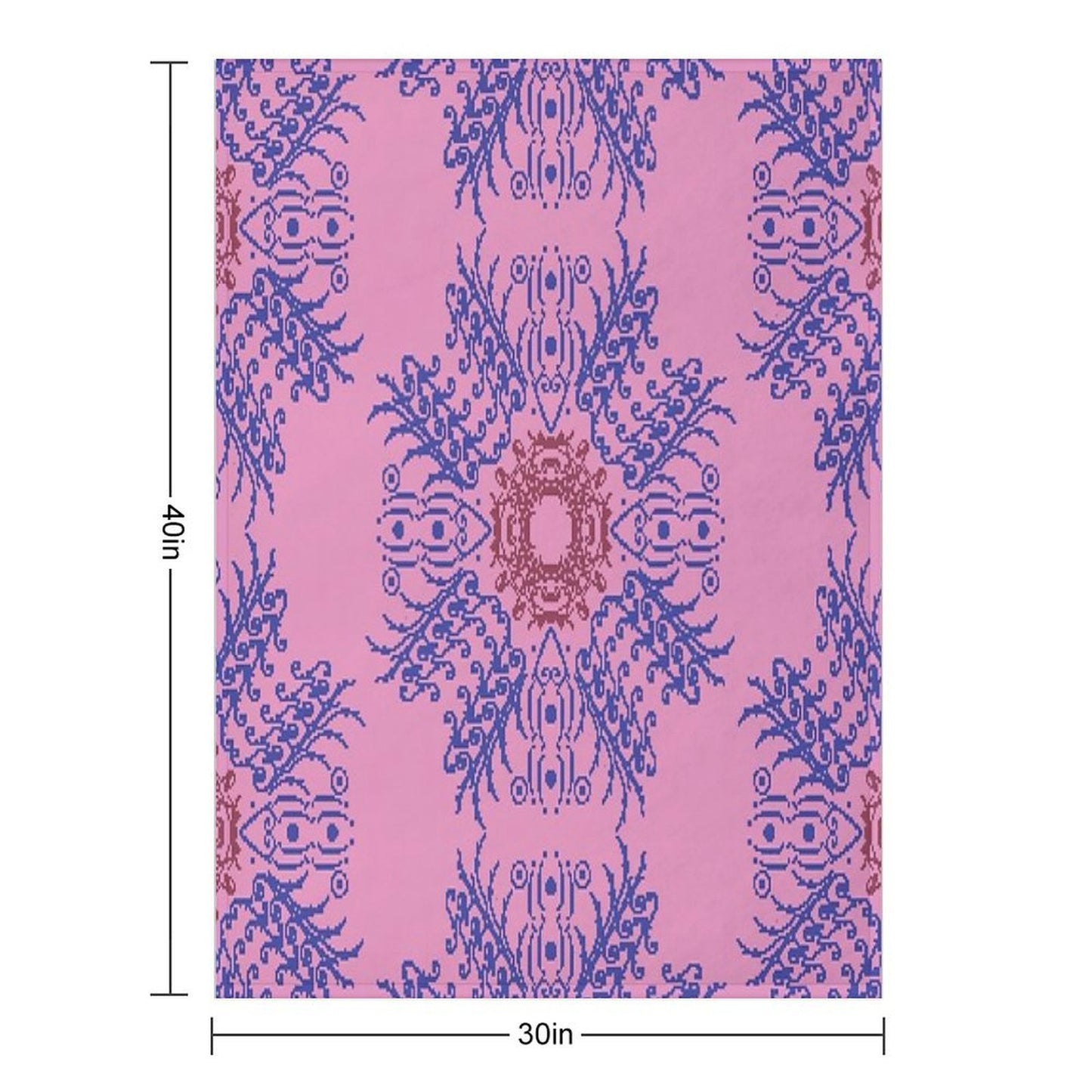 Pink And Blue Floral Wreath Throw Blanket