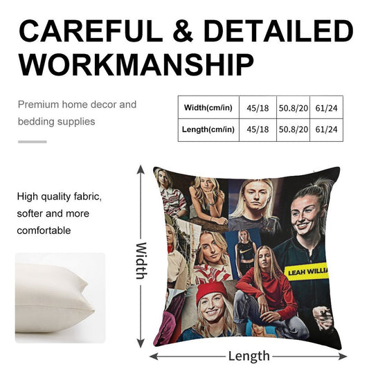 Leah Williamson Linen Throw Pillow Cover