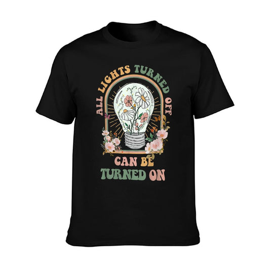 CoGlobal Retro The Light That Turns Off Can Be Turned Back On 2 Sided, Small T-Shirt