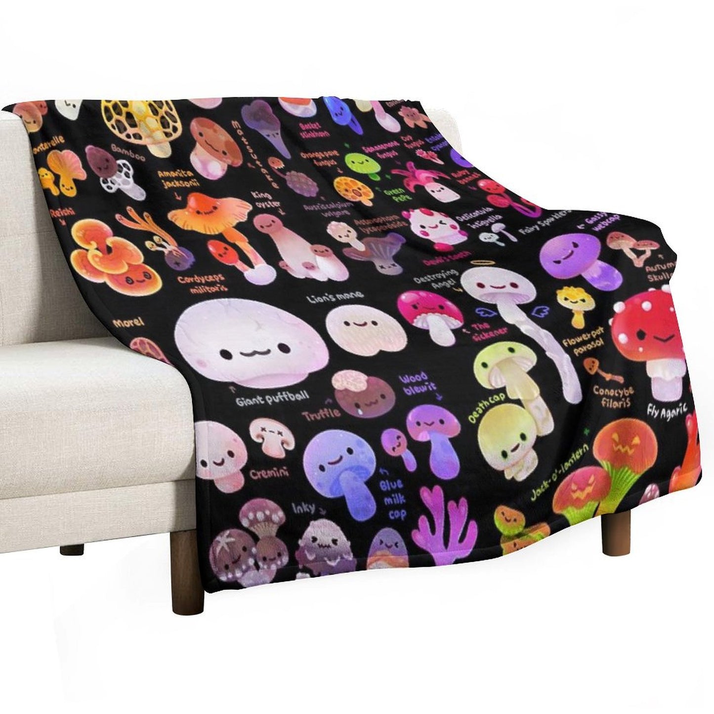 Mushroom - Name Throw Blanket