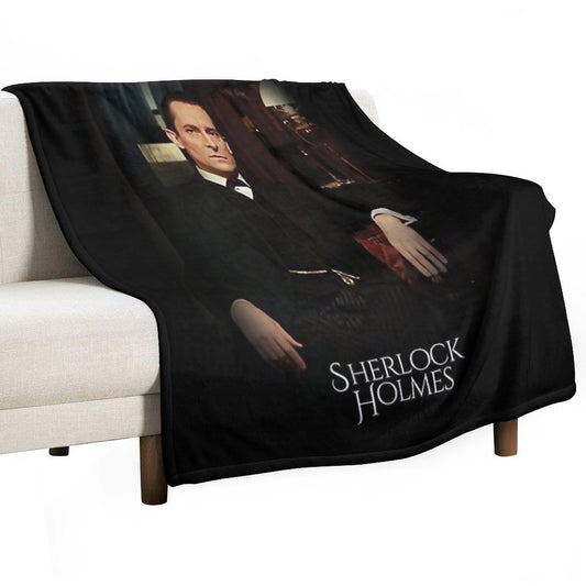 Sherlock Holmes Jeremy Brett - By The Lamplight Throw Blanket
