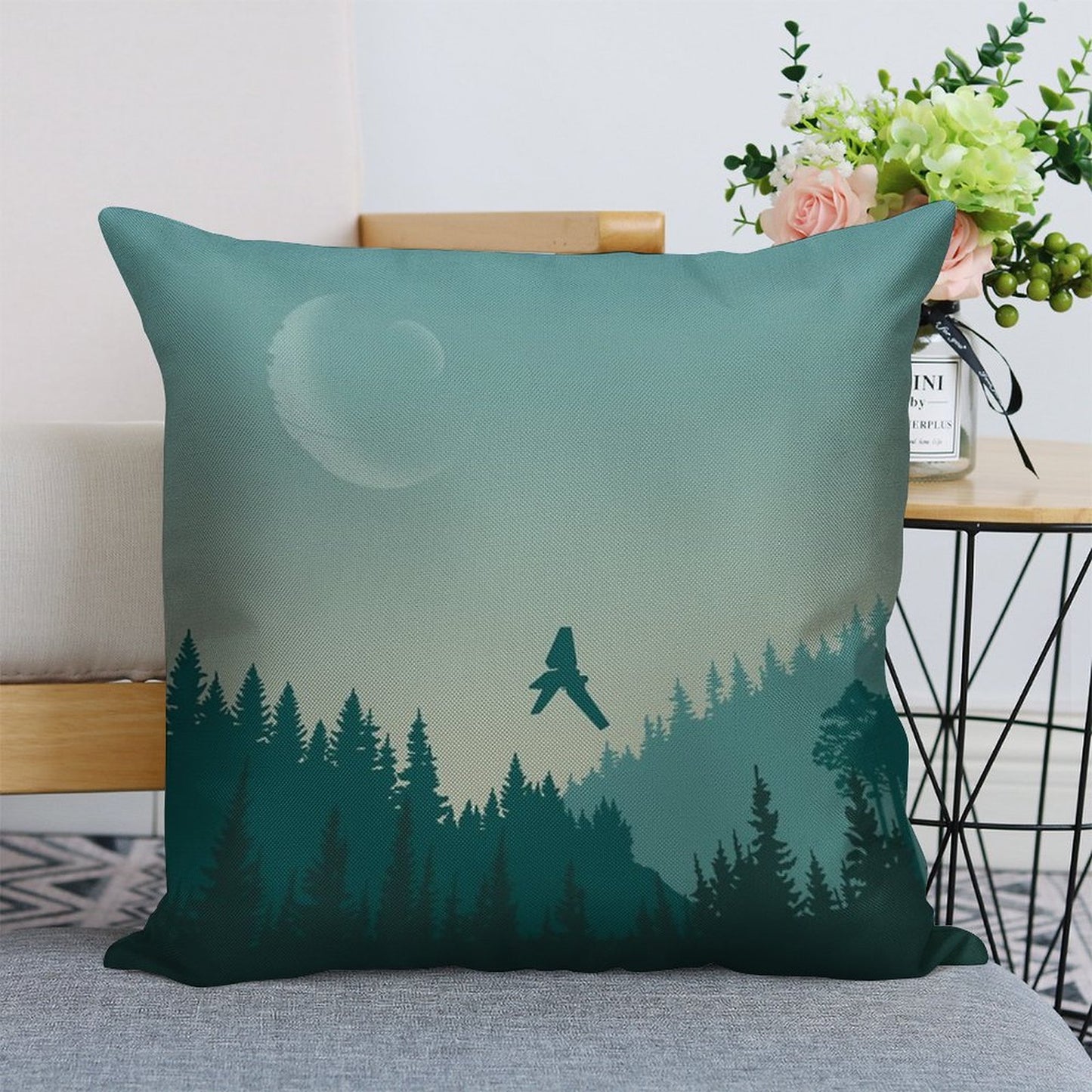 Endor Poster Linen Throw Pillow Cover