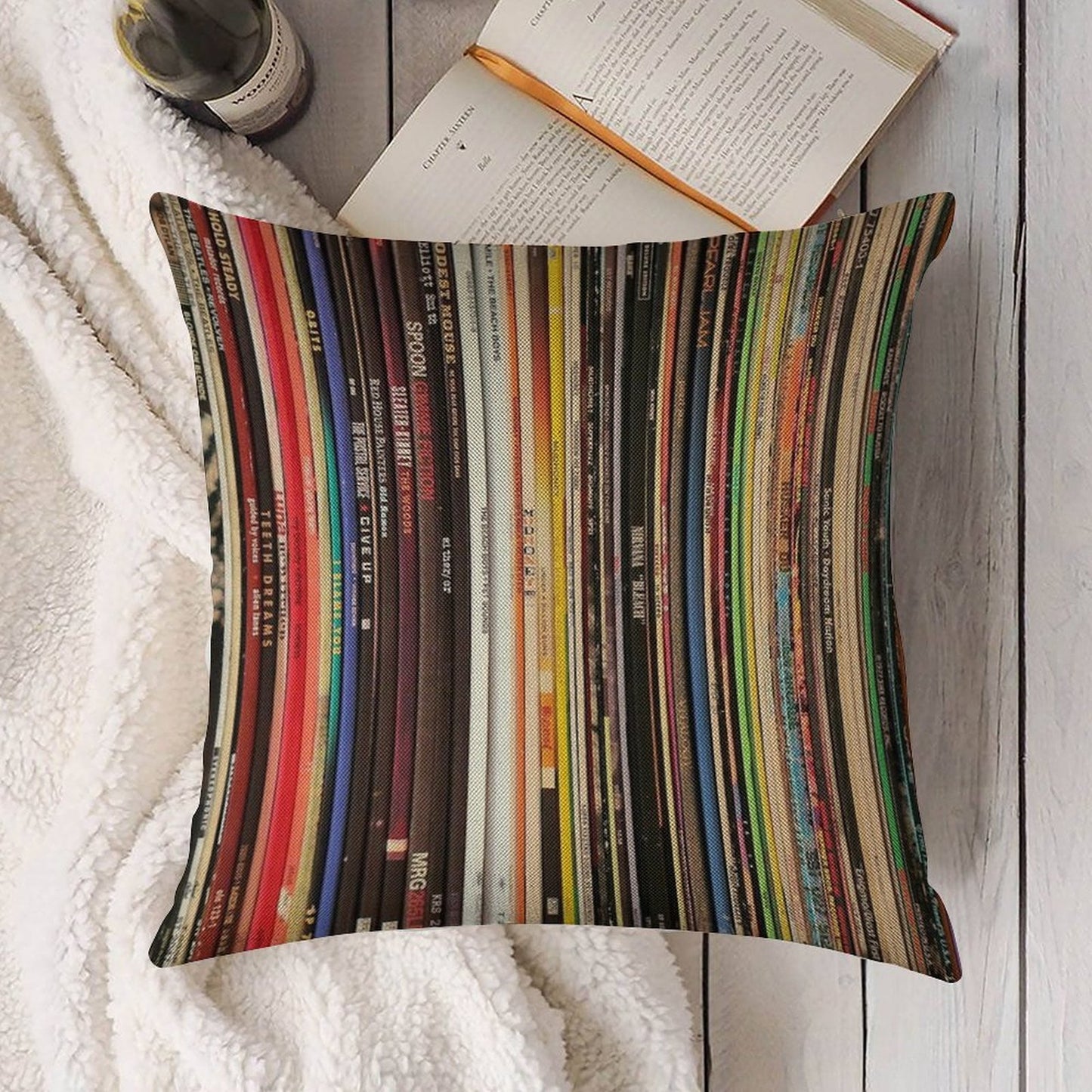 Ultimate Vinyl Record Collection Linen Throw Pillow Cover