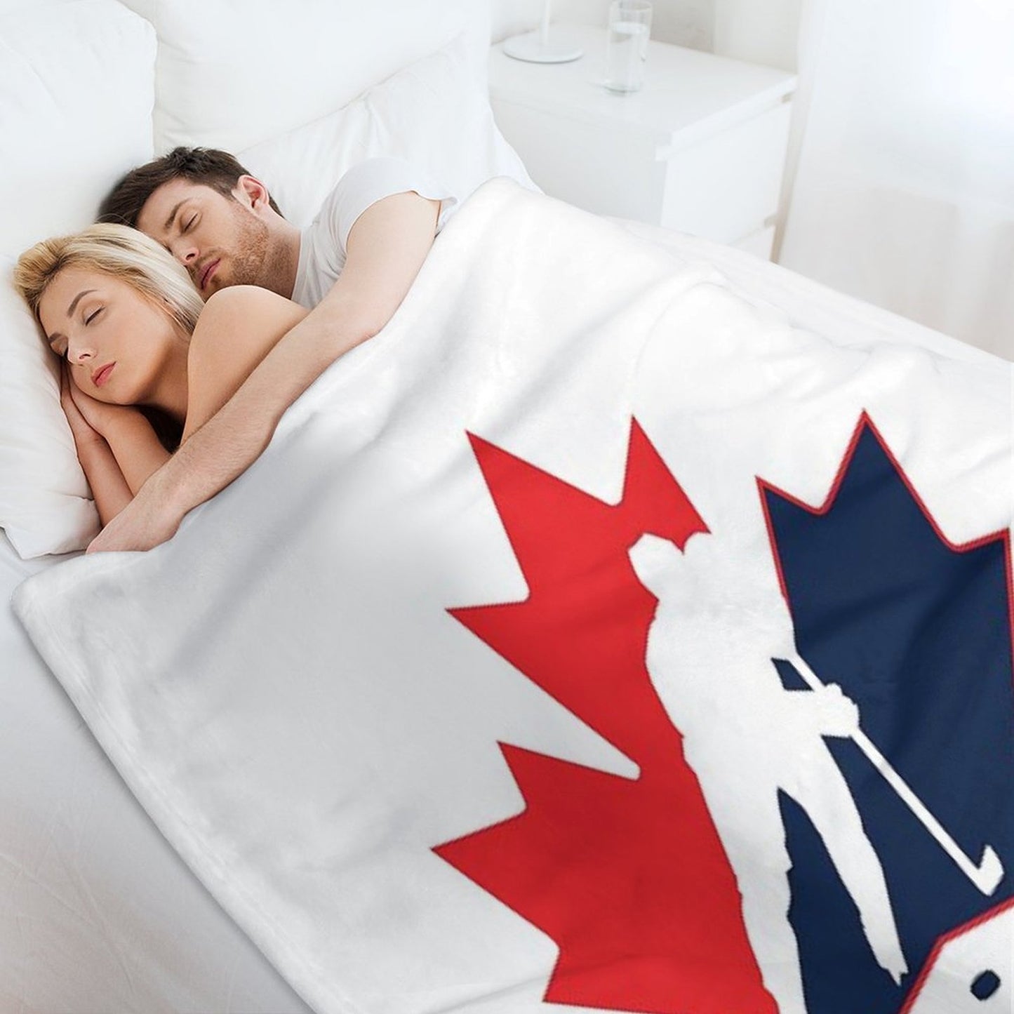 Hockey, Canada Throw Blanket