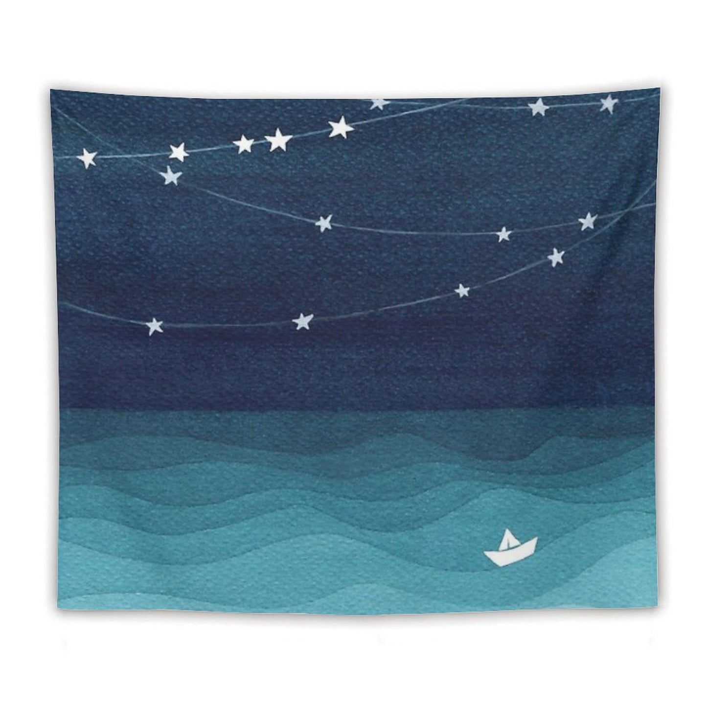 Garland of Stars, Teal Ocean Tapestry