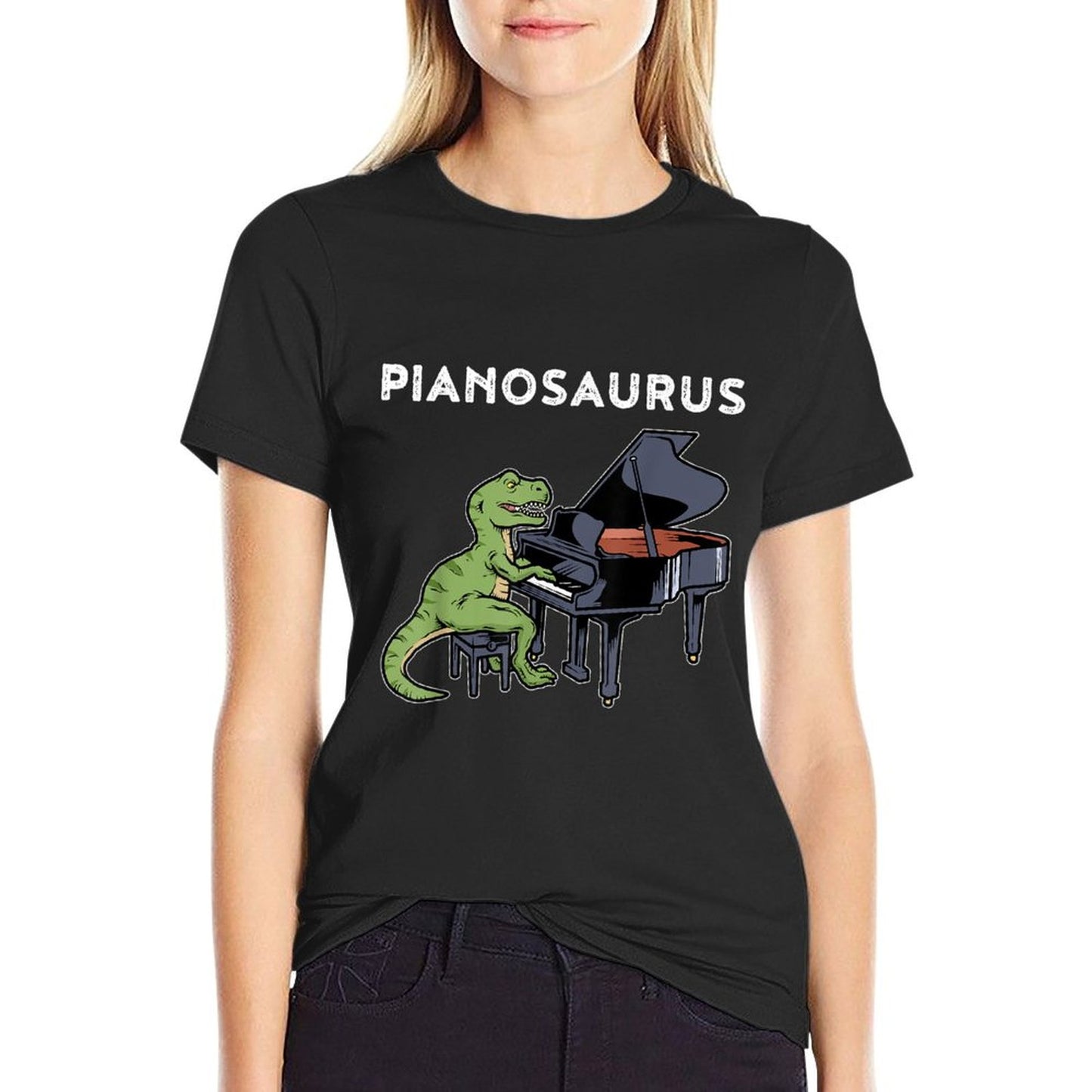 Grand Piano Kids Pianist Gift Dinosaur Music Piano T-Shirt