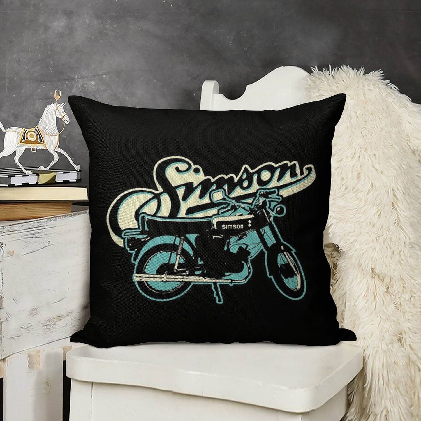 S51 Moped Drivers And GDR Fans. Linen Throw Pillow Cover