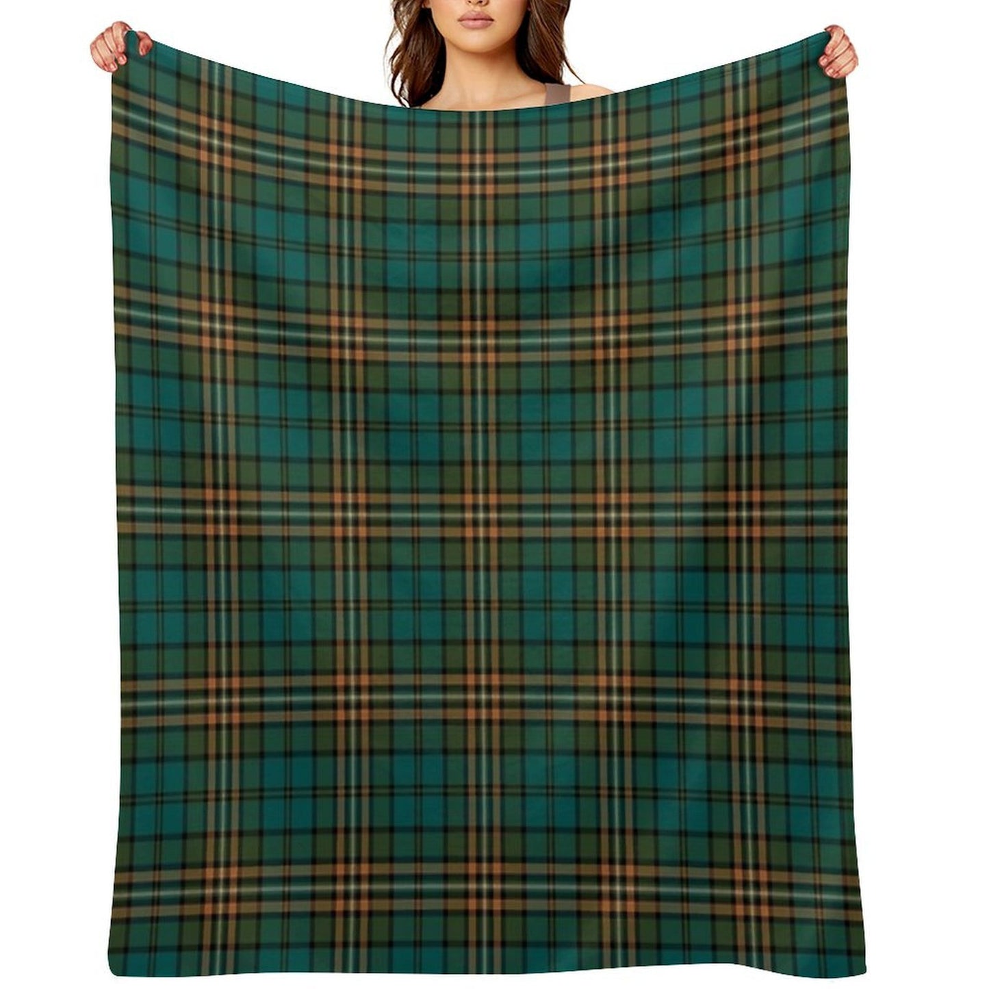 FITZSIMMONS (Fitzsimons) Tartan Historic Irish Family Name Plaid Design Throw Blanket