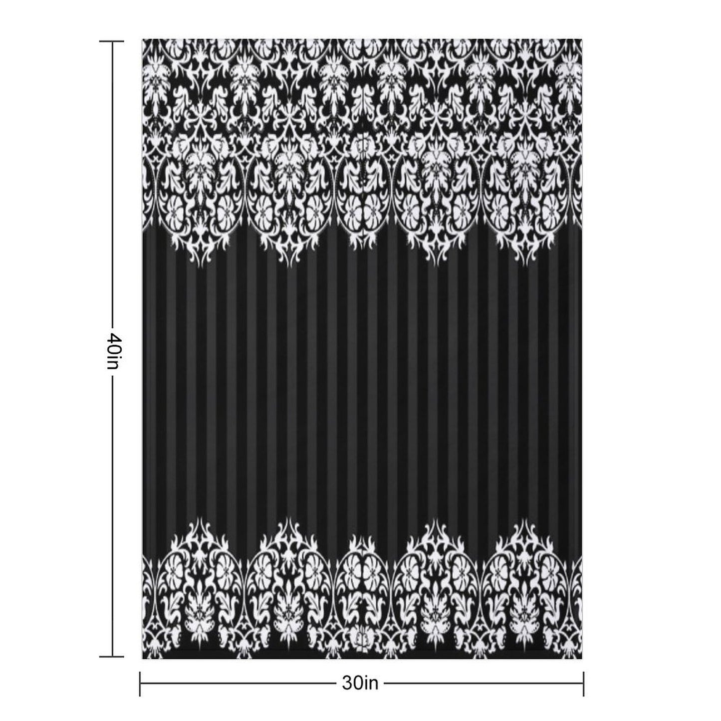 Black And White Damask Pattern Throw Blanket