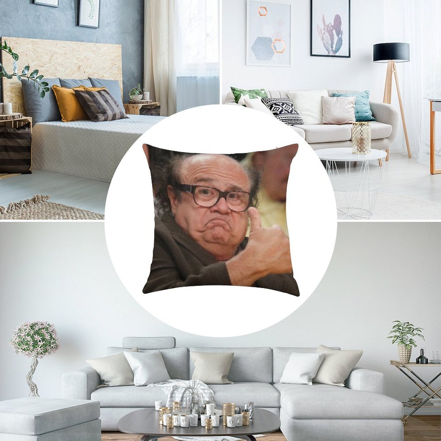 Danny Devito Approves Linen Throw Pillow Cover