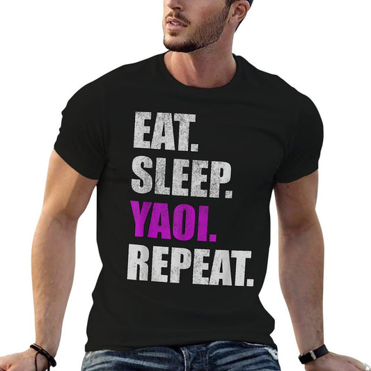 Eat Sleep Yaoi Repeat - Yaoi Boys Love Manga  Cotton T-Shirt