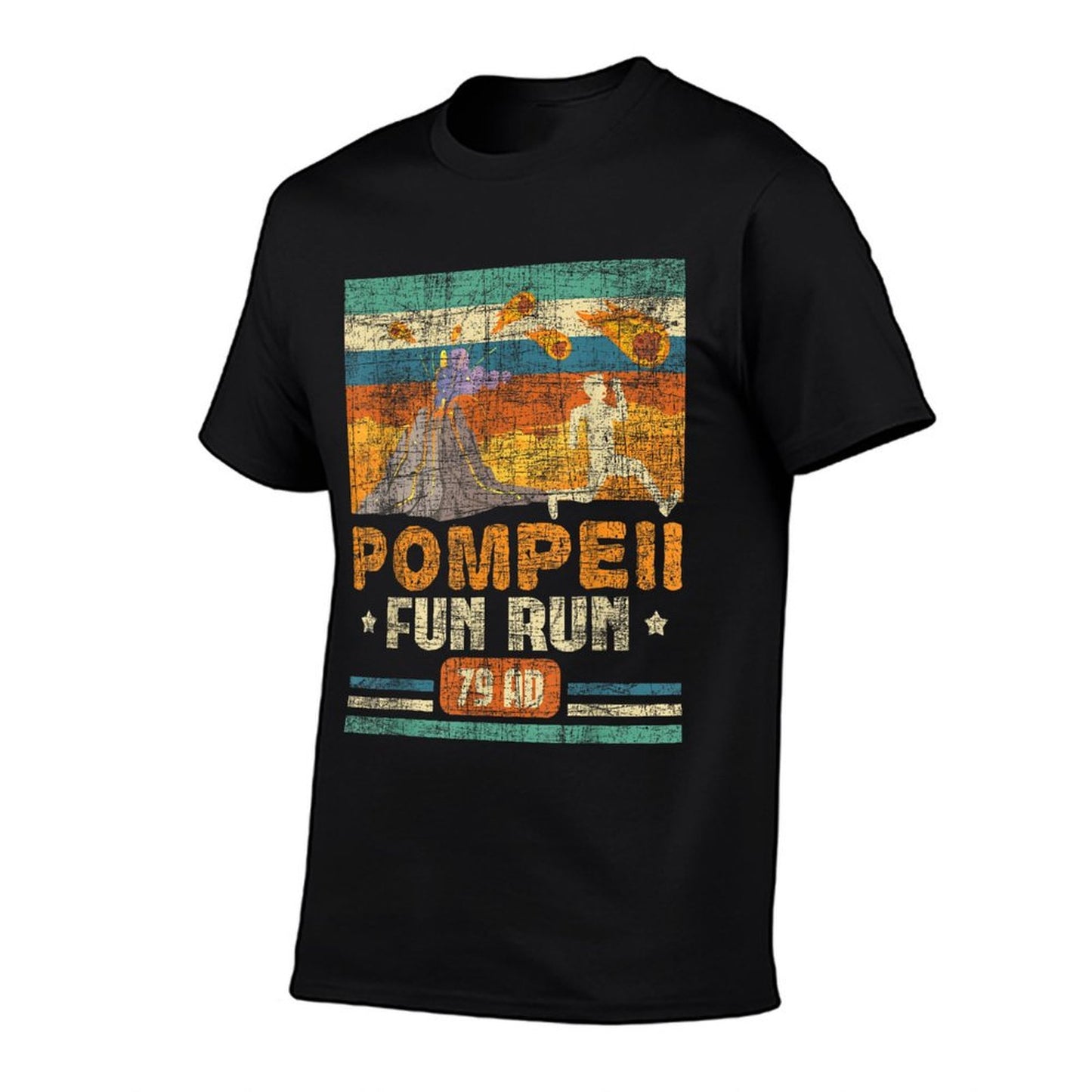 Funny Volcano Shirts Pompeii Fun Run - Geography Volcanologist Volcanology, Black T-Shirt