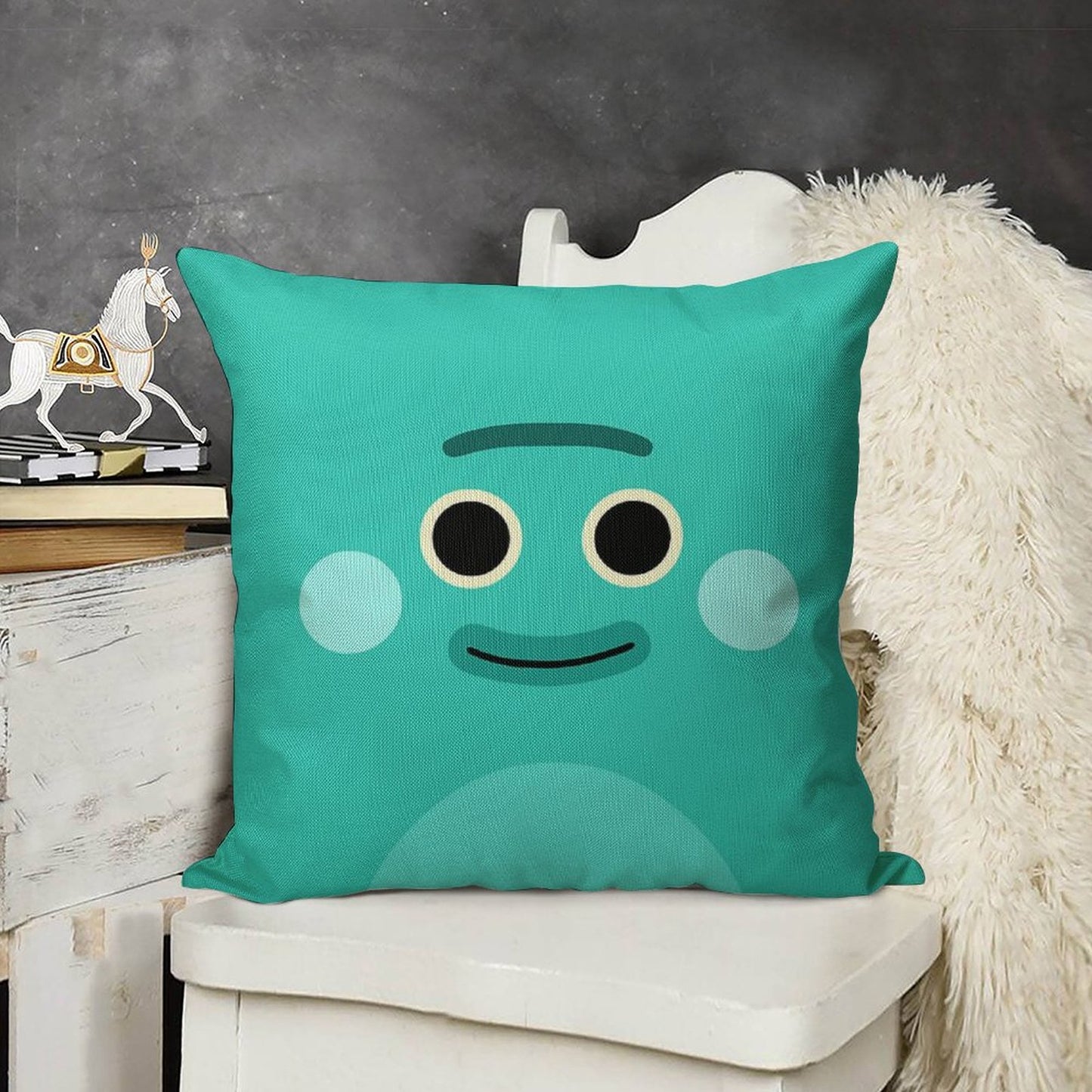 Bumble Nums  Grumble Linen Throw Pillow Cover